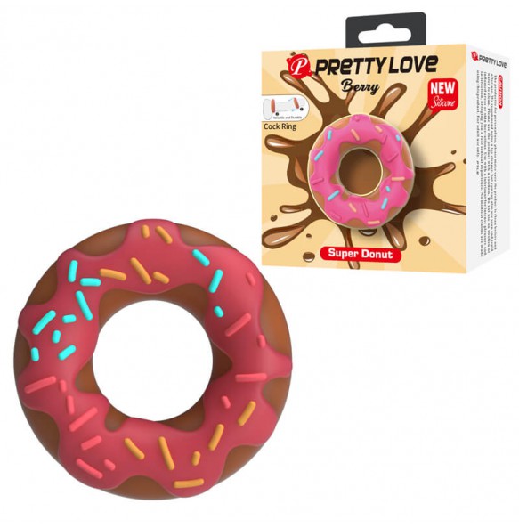 PRETTY LOVE - Choco Super Donut Cock Ring (Pink) PRETTY LOVE - Choco Super Donut Cock Ring (Pink)